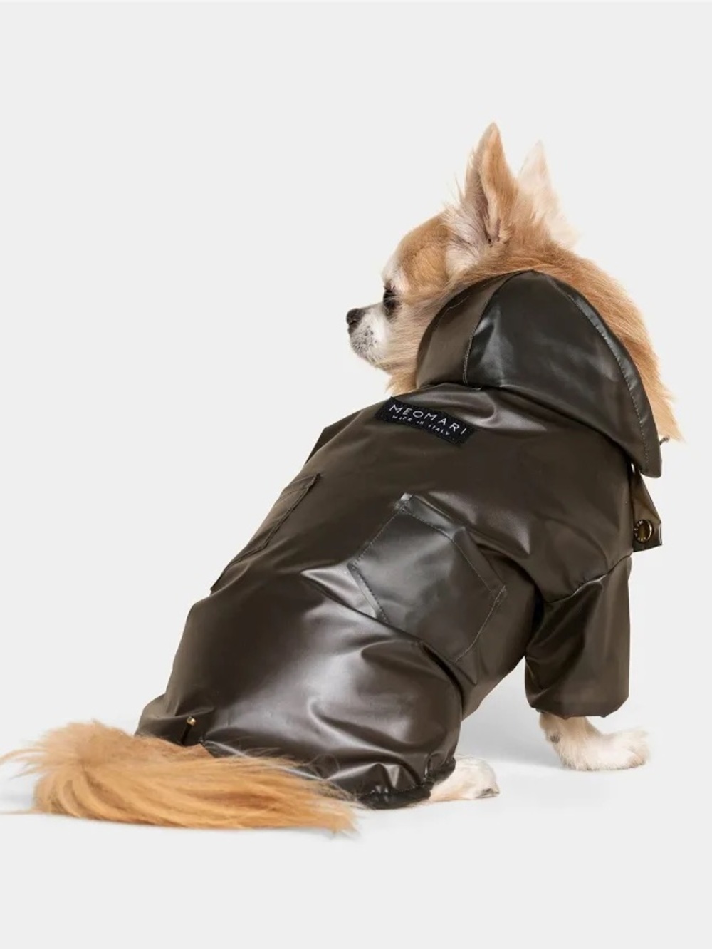 Memari Waterproof Brown Dog Raincoat with Hood